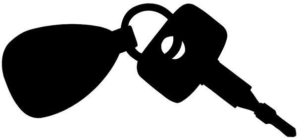 Car key in silhouette vinyl sticker. Customize on line.       Autos Cars and Car Repair 060-0336 car keys  